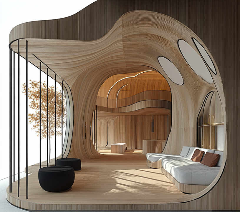 Estructura de madera curva